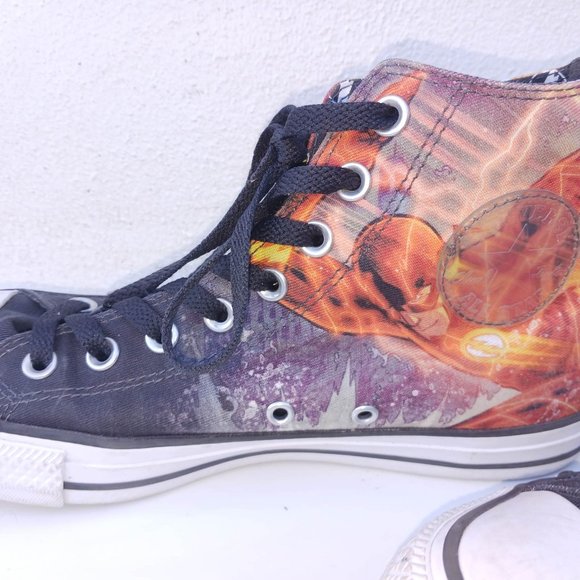 Converse Flash Men's Size 7 Black Red White High Cut Laced Shoes - Picture 5 of 15